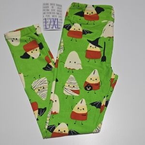 LuLaRoe Kids Leggings with Halloween Candy Corn Design